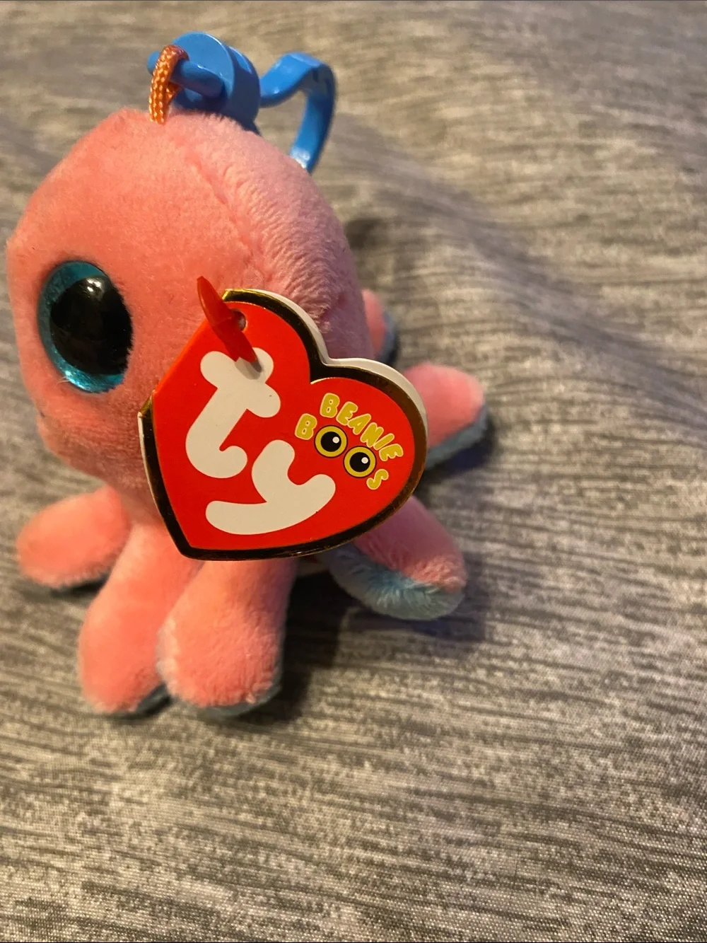Ty Beanie Boos Sheldon Pink and Blue Octopus Clip-on NWT